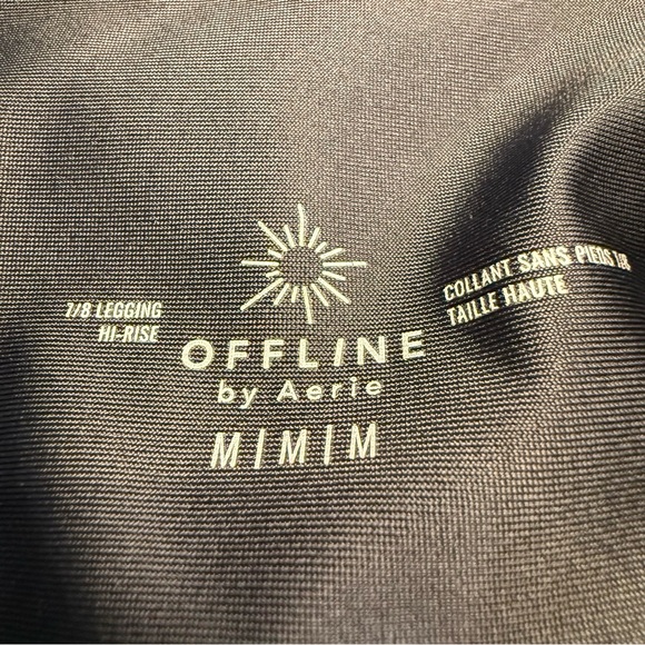 Aerie OFFLINE Black High Rise 7/8 Leggings Size Medium Stretch Activewear - Picture 2 of 13